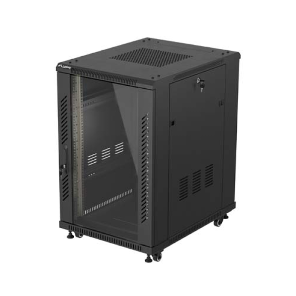 Dulap rack 19" perete 18U/600X800 (FLAT PACK) WITH GLASS DOOR,
