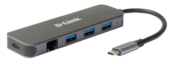 Docking station D-Link DUB-2334, USB Type-C, 60W, Gri, 2 ani