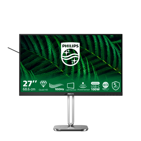Monitor Consumer Philips 27B2G5601/00, 27", 2560 x 1440 pixeli, Black,