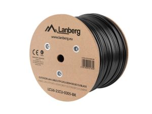Cablu LAN Cat.6 UTP 305 m solid, exterior, cupru, negru,