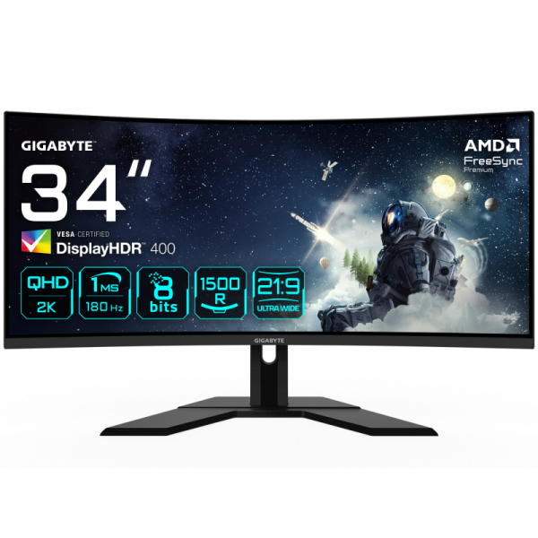 Monitor Gaming Gigabyte G34WQCP, 34", 3440 x 1440 pixeli, Black,