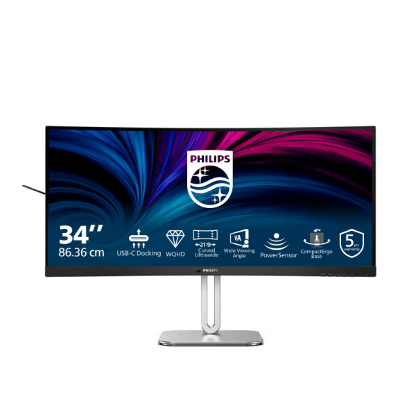 Monitor Consumer Philips 34B2U5600C/00, 34", 3440 x 1440 pixeli, Grey,
