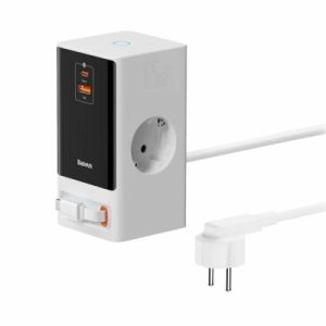 Incarcator retea Baseus PowerCombo Powerstrip, 65 W, 4 porturi, Alb