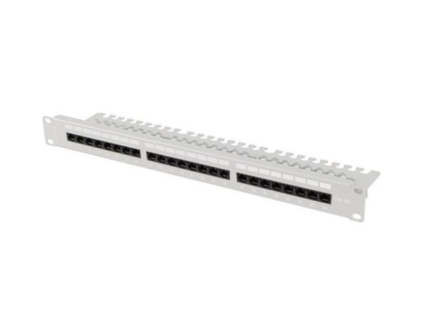 Patch panel 24 porturi 1U 19" Cat.6A UTP cu organizator