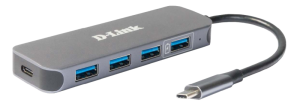Docking station D-Link DUB-2340, USB Type-C, 60W, Gri, 2 ani