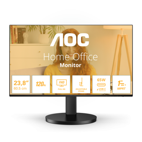 Monitor Consumer AOC 24B3CF2, 23.8", 1920 x 1080 pixeli, Black,