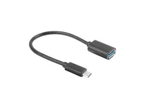 Cablu adaptor USB-C(M) 3.1 -> USB-A(F) 15 cm negru OTG