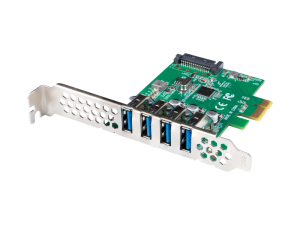 Placă PCI Express x1  4x USB-A 3.1 Gen1 low-profile