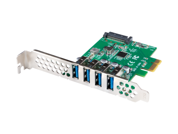 Placă PCI Express x1  4x USB-A 3.1 Gen1 low-profile