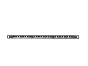Patch panel 24 porturi 0,5U 19" Cat.6 FTP cu organizator