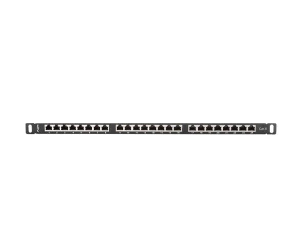 Patch panel 24 porturi 0,5U 19" Cat.6 FTP cu organizator