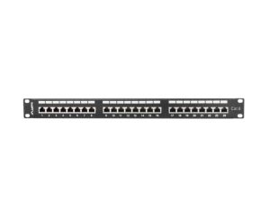 Patch panel 24 porturi 1U 19" Cat.6 FTP cu organizator