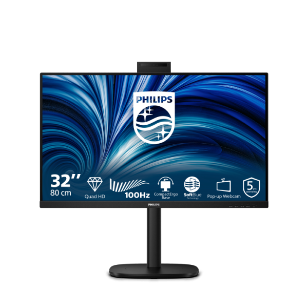 Monitor Consumer Philips 32B2U3601H/00, 31.5", 2560 x 1440 pixeli, Black,