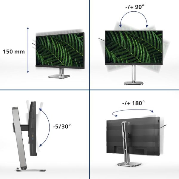 Monitor Consumer Philips 27B2G5500/00, 27", 2560 x 1440 pixeli, Anthracite,