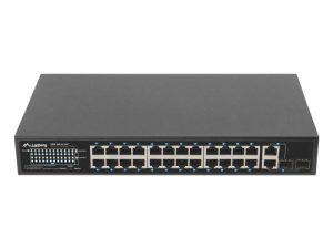 Switch 24x 100 Mb PoE+ / 2x combo, rack