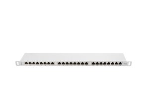 Patch panel 24 porturi 0,5U 19" Cat.6 FTP cu organizator