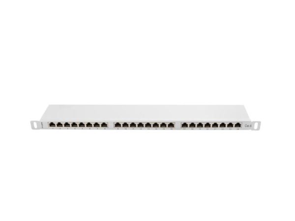 Patch panel 24 porturi 0,5U 19" Cat.6 FTP cu organizator