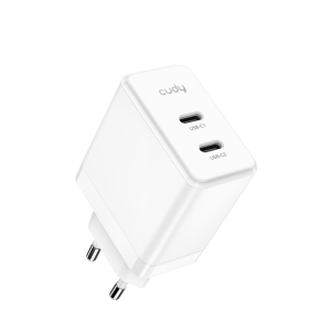 Incarcator Retea CUDY CH40, 40 W, 2 porturi, Alb
