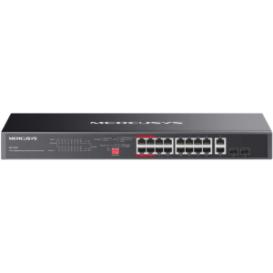 Switch Mercusys Gigabit Rackmount MS120GP, 16× Gigabit PoE+ RJ45 ports,