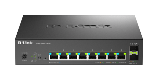 Switch D-Link DMS-1250-10SPL, 8 porturi Gigabit, 2 porturi SFP+, Protocol