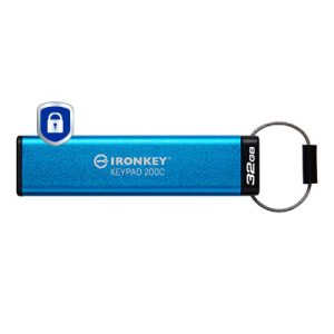 Memorie USB KINGSTON Keypad 200C 32 GB, USB Type-C, Albastru