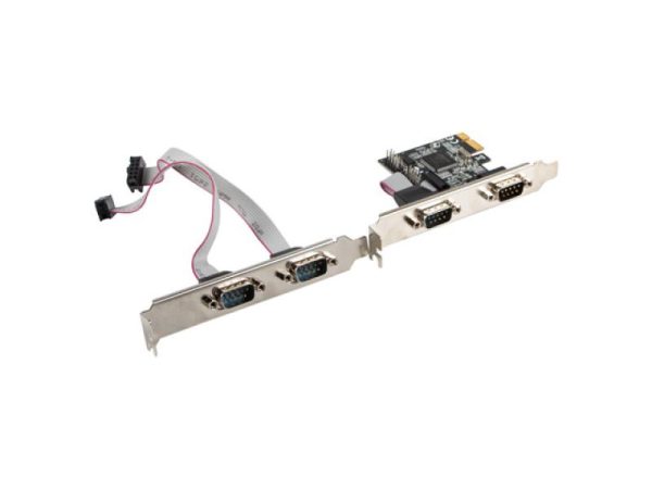 Placă PCI Express x1  4x DB-9 (COM) low-profile