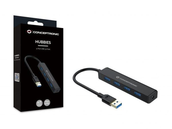 Hub USB Conceptronic 4-Port USB 3.0 Hub, USB-A, 4 porturi,