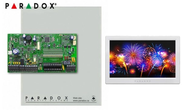Centrala Paradox SP5500+ cu cutie cu traf si Touch Screen