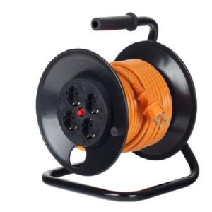 Derulator cu tambur Bachmann, 4prize, 25m, fisa Schuko dreapta, protectii: