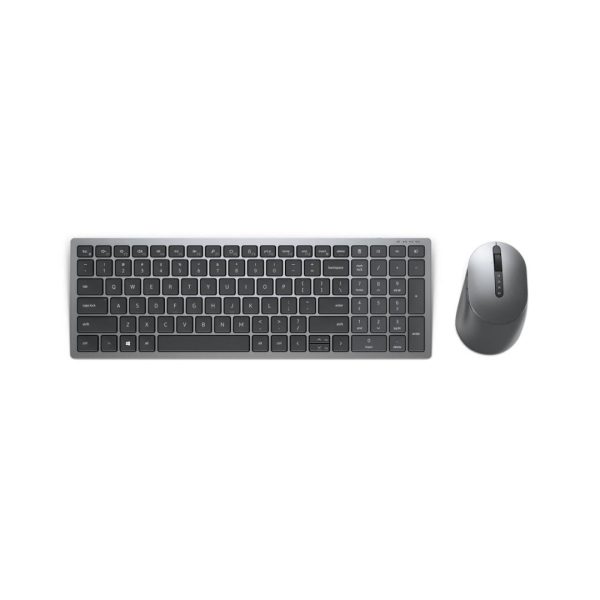 Kit Wireless tastatura si mouse Dell KM7120W, taste numerice, Gri