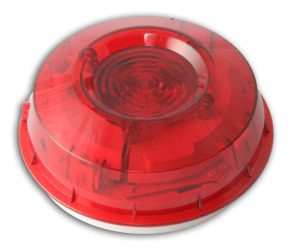 Honeywell Strobe inteligent montat pe perete cu lentila rosie si