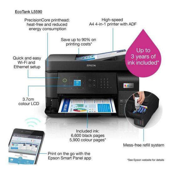 Multifunctional inkjet Epson L5590, CISS, format A4, Color, USB +