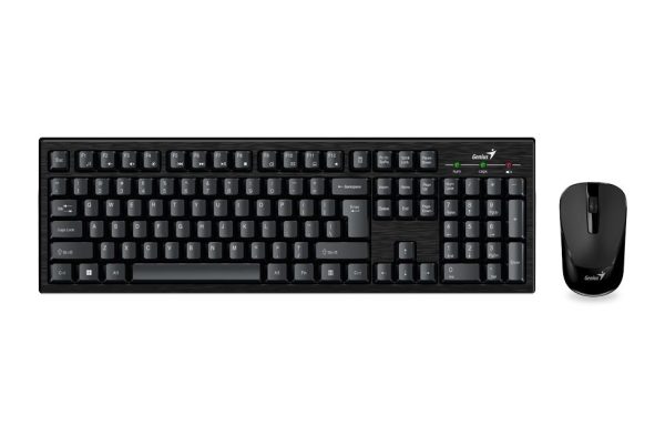 Kit wireless tastatura si mouse Genius KM-8101, taste numerice, negru