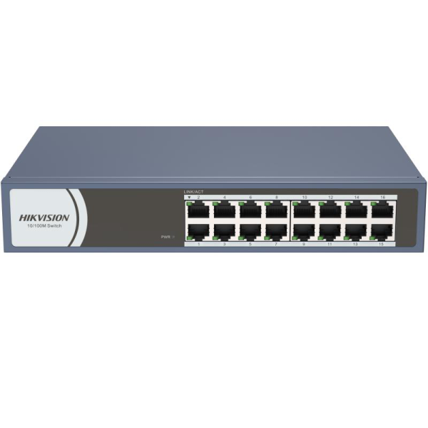 Switch Hikvision DS-3E0116R-O: 16 × 10/100 Mbps RJ45 Port,