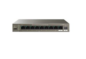Tenda switch TEG1110PF-8-102W, 9GE+1SFP Ethernet Switch, 8-Port PoE, interfata: 8