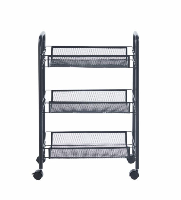 Carucior din metal cu 3 niveluri si roti, 45x27x64 cm