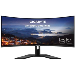 Monitor Commercial GIGABYTE G34WQC A, 34", 3440 x 1440 pixeli,