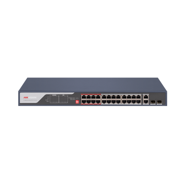 Switch PoE Hikvision DS-3E0326P-E(C): 24 x 10/100Mbps PoE port,2 ×