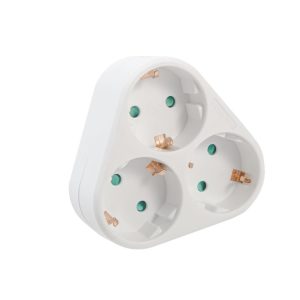 Triplu Stecher SPACER, Schuko, max 3500W, 16A, protectie copii, 3