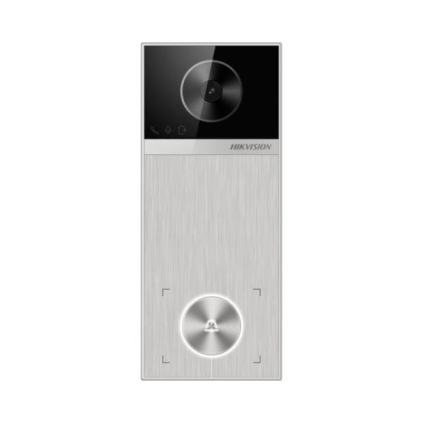 Post videointerfon de exterior WI-FI Hikvision DS-KV6114-MWBE1, montaj aparent, camera