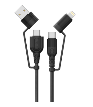 Cablu Audio Lemontti USB A&C-USB-C, material: Aliaj aluminiu, Nailon impletit,
