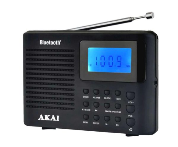 Radio cu ceas Akai APR-400 cu baterii 3x AAA, Bluetooth