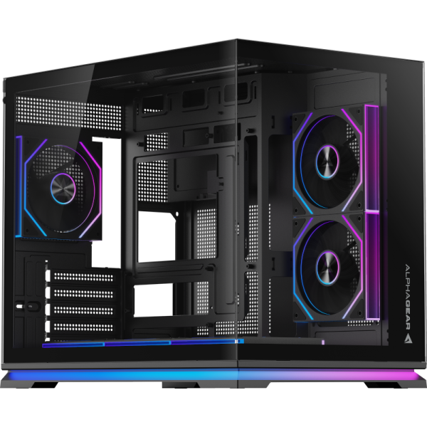 Carcasa ALPHAGEAR Ironclad mark 2, RGB, Micro Tower, Black
