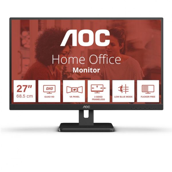 Monitor Consumer AOC Q27E3UMF, 27", 2560 x 1440 pixeli, Black,