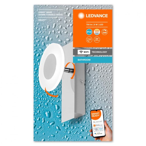Aplica LED inteligenta pentru baie Ledvance SMART+ Wifi Orbis Wave