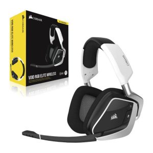 Casti Gaming Head-band Corsair VOID RGB ELITE, Wireless, Alb