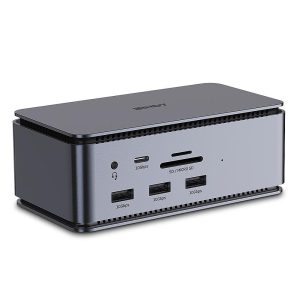Docking station Lindy DST-Pro USB4, USB Type-C, 100W, Gri, 2