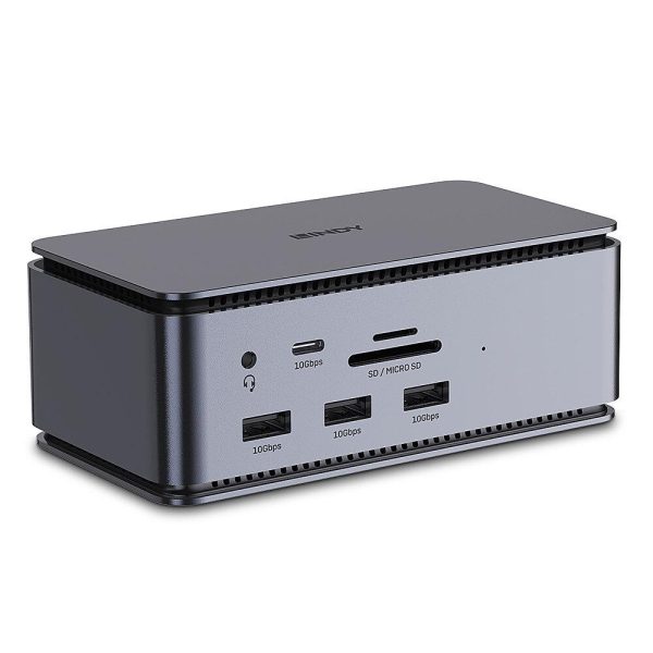 Docking station Lindy DST-Pro USB4, USB Type-C, 100W, Gri, 2