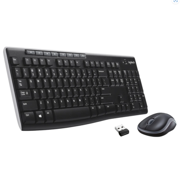Kit Wireless tastatura si mouse Logitech Mk270, taste numerice, negru