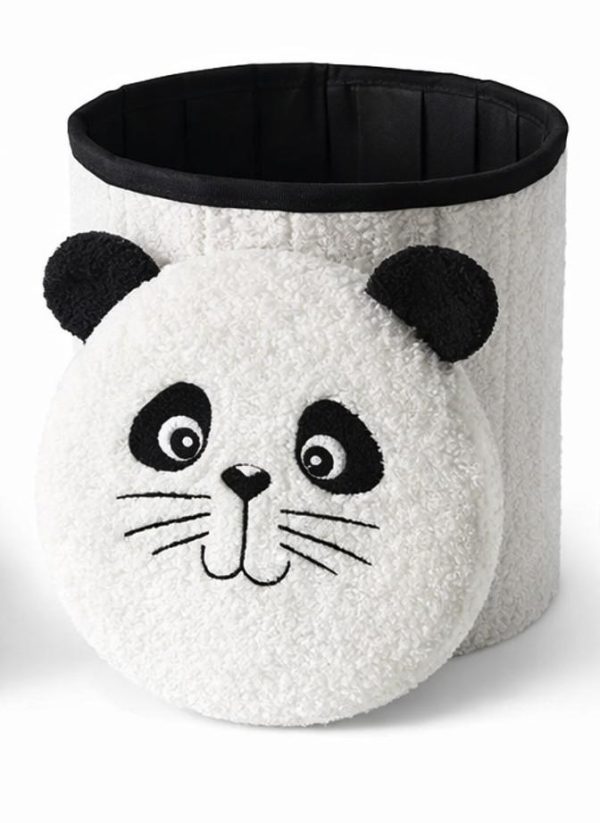 Taburet figurina urs Panda cu capac detasabil, 30x37.5 cm